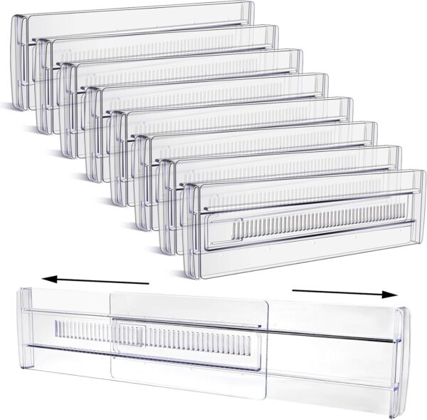 8-Pack Adjustable Drawer Dividers
